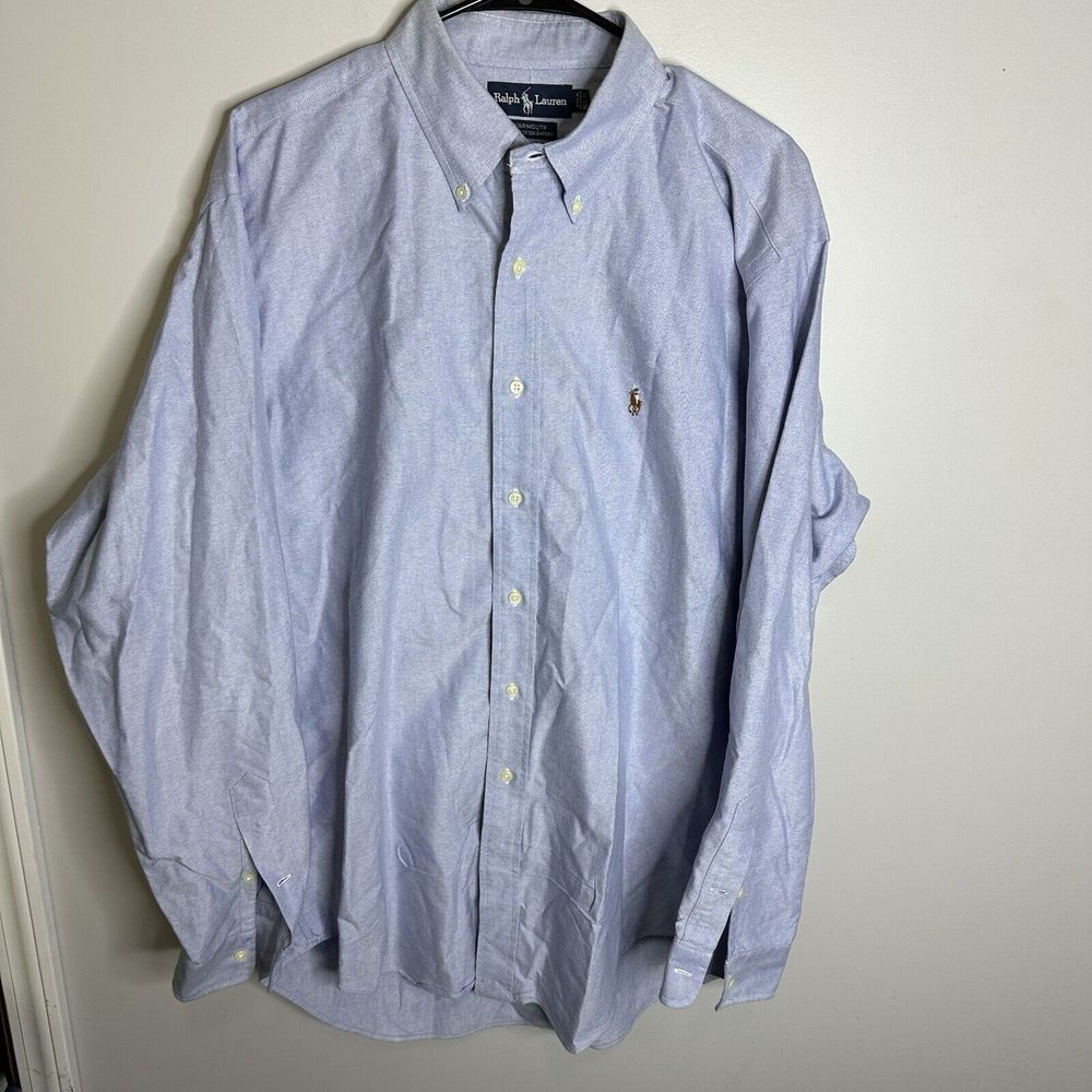 Men's Ralph Lauren Size 16.5-35 Denim Long Sleeve Button Down Shirt XL